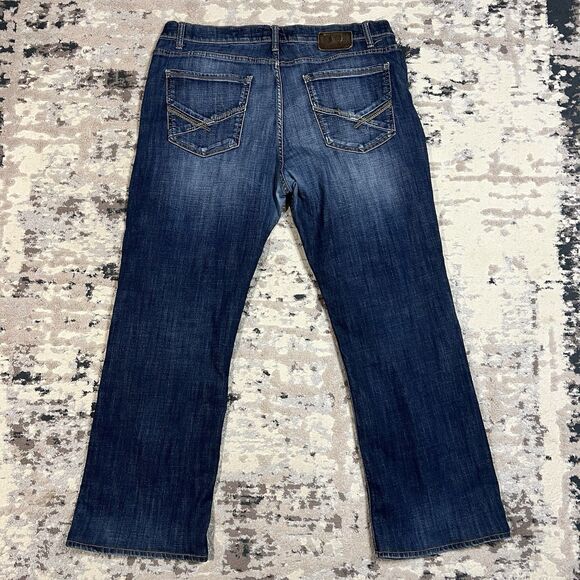 BKE Tyler Bootleg Jeans Men’s Size 40Rx30 Relaxed Fit Buckle Denim Stretch - Picture 5 of 13